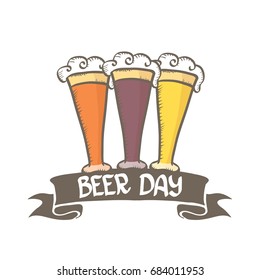 international beer day vector label isolated on white background. happy beer day vector graphic poster.