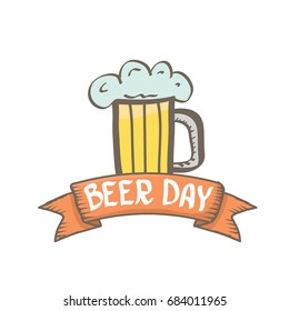 international beer day vector label isolated on white background. happy beer day vector graphic poster.