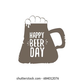 international beer day vector label isolated on white background. happy beer day vector graphic poster.