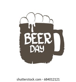 international beer day vector label isolated on white background. happy beer day vector graphic poster.