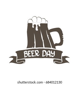 international beer day vector label isolated on white background. happy beer day vector graphic poster.