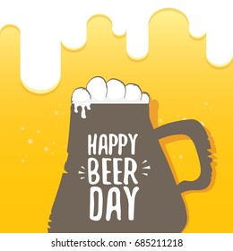 international beer day vector label on orange background. happy beer day vector graphic poster.