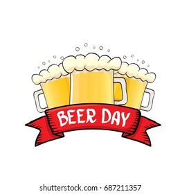 international beer day vector label isolated on white background. happy beer day vector graphic poster.