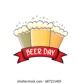 international beer day vector label isolated on white background. happy beer day vector graphic poster.