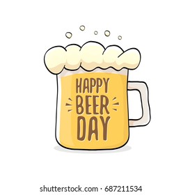 international beer day vector label isolated on white background. happy beer day vector graphic poster.