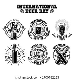 International Beer Day Vintage Elements and Logos