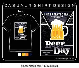international beer day,vector typography design illustration for printing