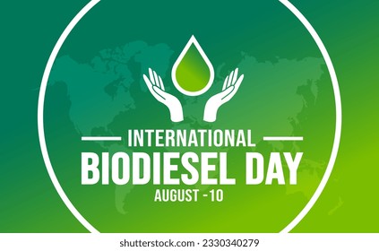  International Biodiesel Day background template. Holiday concept. background, banner, placard, card, and poster design template with text inscription and standard color. vector illustration.