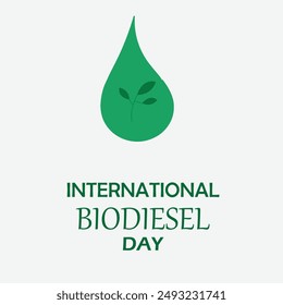 International Biodiesel Day. Oils and plants. Great for Cards, banners, posters, social media and more. Green background. EPS editable file.