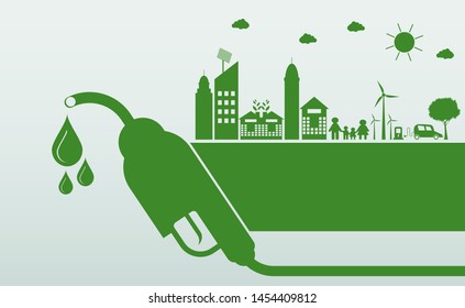 International Biodiesel Day.10 August.for Ecology and Environmental Help The World With Eco-Friendly Ideas,Vector Illustration