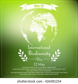 International biodiversity day of shape typography.Vector
