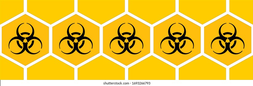 International biological hazard graphic symbol used during contamination with infectious diseases.
