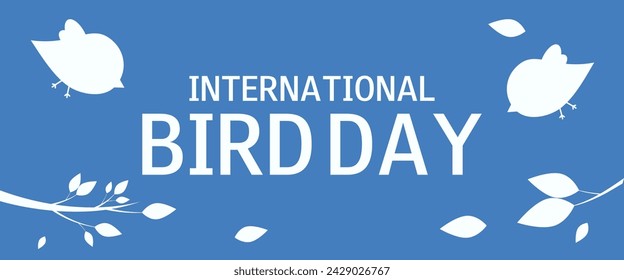 International Bird Day. April 1. Ecological holiday. Bird conservation concept. Banner, greeting card, poster, flyer.