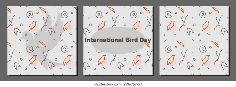 International bird day. Bird pattern. 