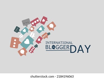 international blogger day vector illustration, suitable for web banner or card
