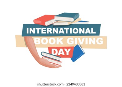 International Book Giving Day background. Vector illustration background.