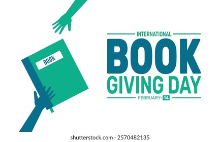 International Book Giving Day background template. Perfect for banners, cards, posters, and social media .Vector design with text inscription and classic color for a professional look