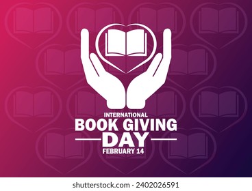 International Book Giving Day Vector Template Design Illustration. February 14. Suitable for greeting card, poster and banner