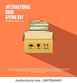 International Book Giving Day vector illustration. February 14. This illustration can be used as a background for banners, cards, posters with text.