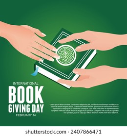 Ilustración vectorial del Día Internacional de la Entrega de Libros. 14 de febrero. Esta ilustración puede utilizarse como fondo para carteles, tarjetas, carteles con texto.