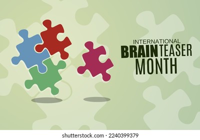 International Brain teaser month vector illustration, suitable for web banner, poster or card