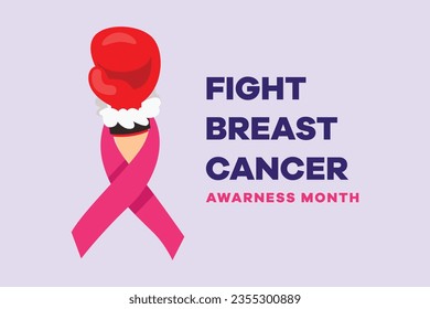 International breast cancer awareness month concept. Colored flat vector illustration isolated. 