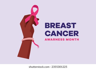 International breast cancer awareness month concept. Colored flat vector illustration isolated. 