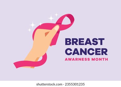 International breast cancer awareness month concept. Colored flat vector illustration isolated. 