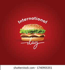 International Burger Day Vector Illustration. Suitable for greeting card.