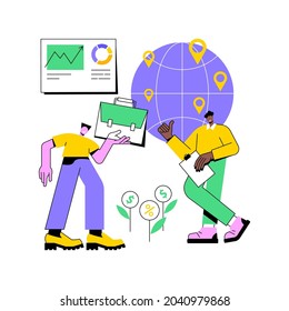 International Business Abstract Concept Vector Illustration. Global Business Collaboration, International Teamwork, Cooperation And Relations, World Business Administration Abstract Metaphor.