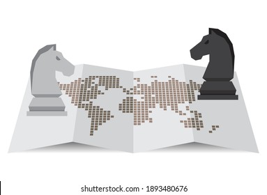 International Business Competition map, Vektorgrafik im Flachstil