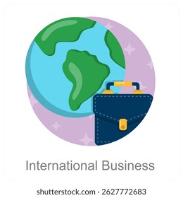 International Business and ecommerce icon concept
