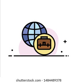 International Business  Business Flat Line Filled Icon Vector Banner Template. Vector Icon Template background