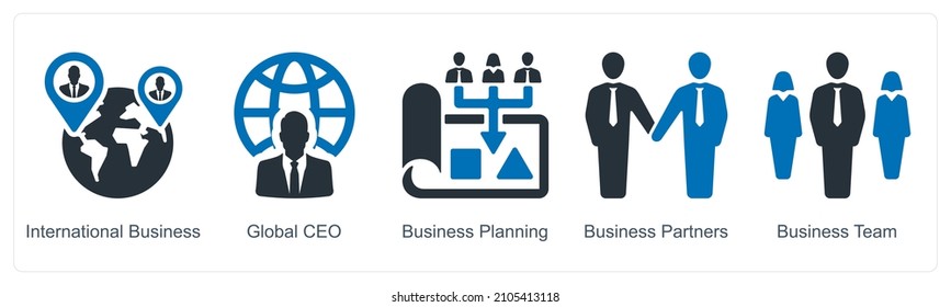 International Business And Global CEO Icon Concept 