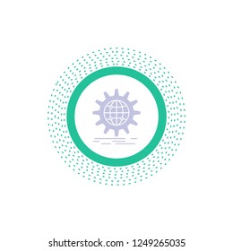 international, business, globe, world wide, gear Glyph Icon. Vector isolated illustration