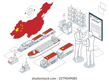 International business negotiations focusing on logistics services between China and foreign partners, encompassing import-export operations, cargo distribution, and storage solutions.