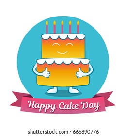 International Cake Day. July 20. Picture for the holiday of friendship and peace. The cake is next to the inscription.