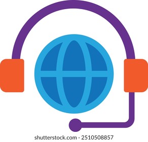 International Call Communication Icon Vector Flat Illustration