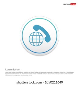 International Call Icon Hexa White Background icon template