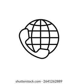 International call, icon in line design. International, call, phone, global, communication, mobile, connection on white background vector. International call editable stroke icon