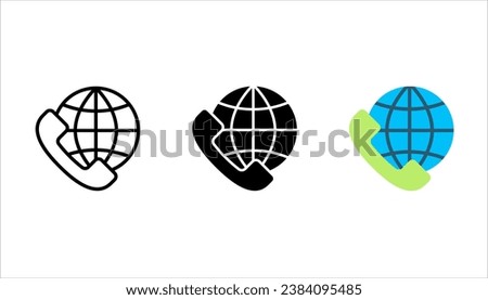 international call icon set, communicate icon vector illustration on white background