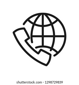 international call. minimal thin line web icon. simple vector illustration outline. concept for infographic, website or app