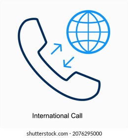 International Call or Phone Call Icon Concept