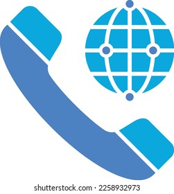 Icono del vector de llamada internacional. Se puede usar para imprimir, móviles y aplicaciones web.