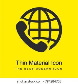 International calling service symbol bright yellow material minimal icon or logo design