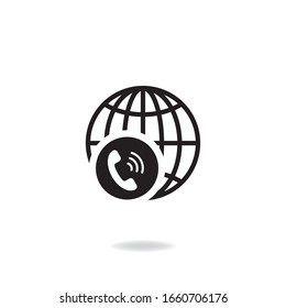 International calls icon design isolated on white background. Vector illustration