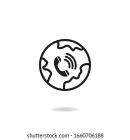 International calls icon design isolated on white background. Vector illustration