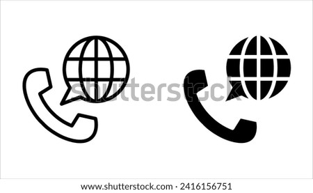International calls icon set design isolated on white background.