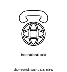 International calls icon vector on white background. Black icon illustration
