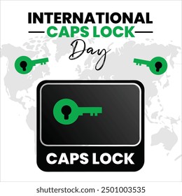 International Caps Lock Day Vector Fun Typographic post Design for Keyboard Enthusiasts 